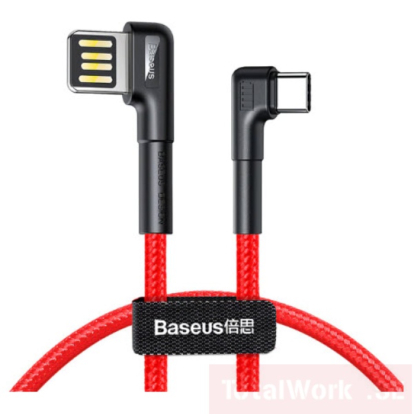 Baseus Vinklad USB-C Kabel - Röd 2m