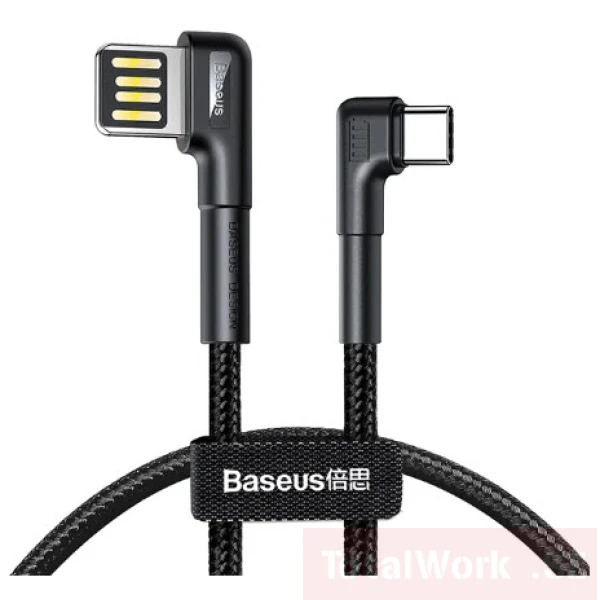 Baseus Vinklad Lightning A till USB-C Kabel - Snabbladdare 3.0