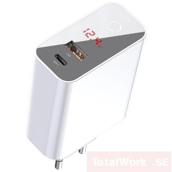 Baseus Snabbladdare med Display USB-C+ USB-A 45W - Bild 2
