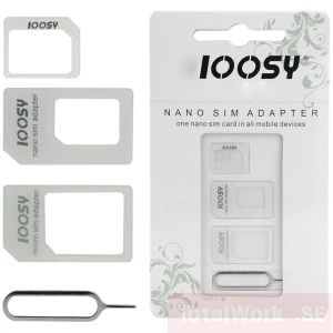 Noosy Adapter Nano till Micro Sim 3i1 iPhone Set