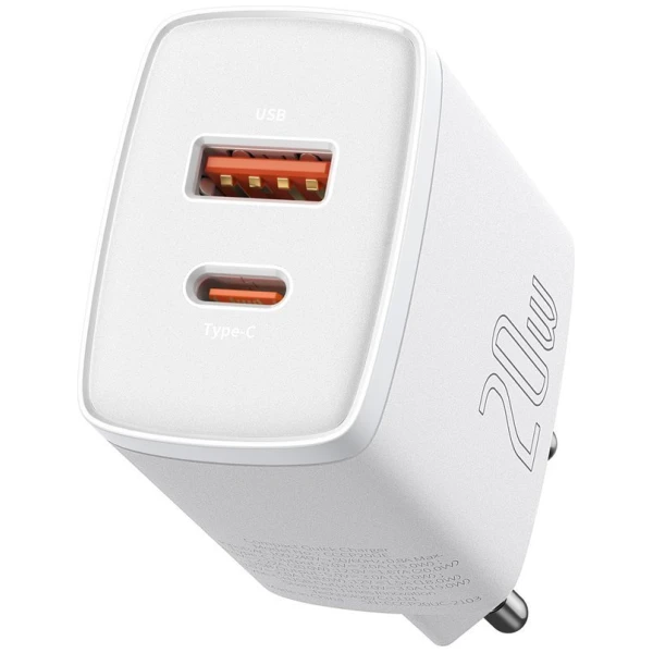 Baseus Compact Snabbladdare 20W USB,USB-C
