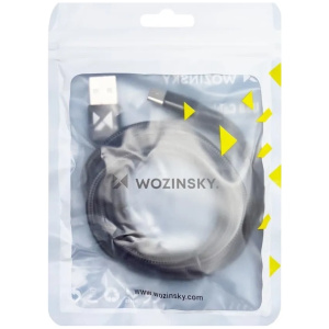 Wozinsky USB-C 2 m USB-kabel Svart